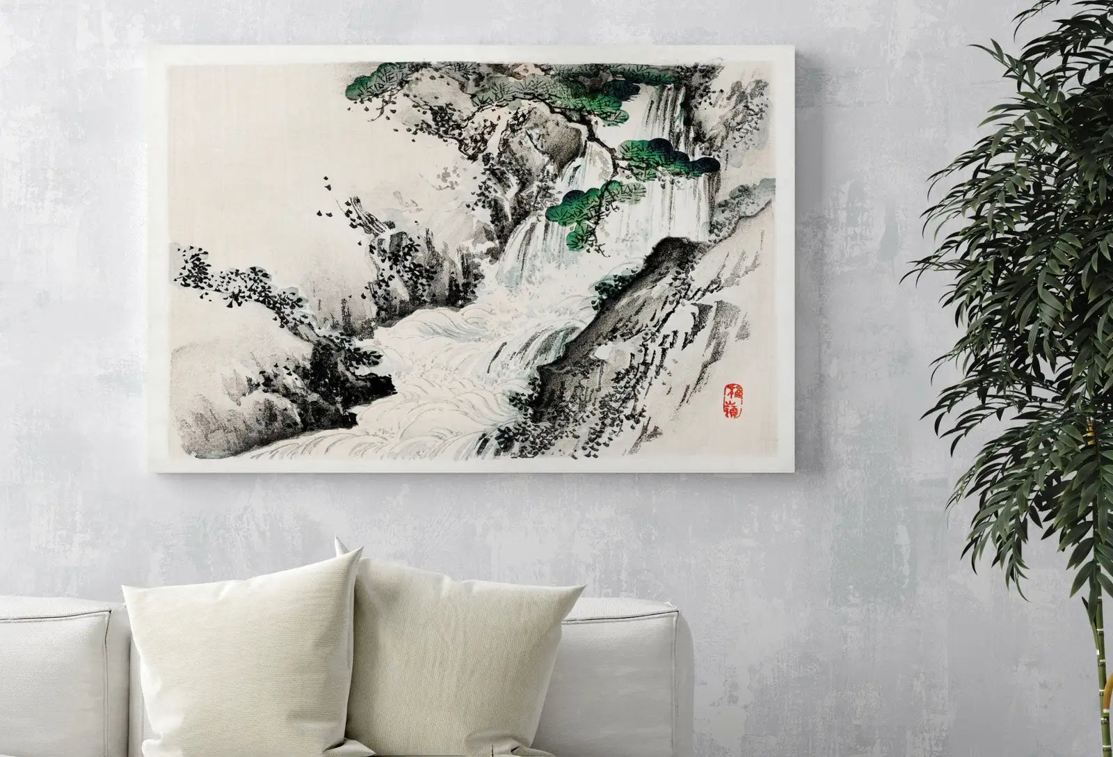 Second included artwork preview from Japanese Painting Waterfall Landscape Vintage Wall Art Printable Poster. 19th Century Japanese Vintage Art Print. Minimalist Japanese Decor featuring various scenes.