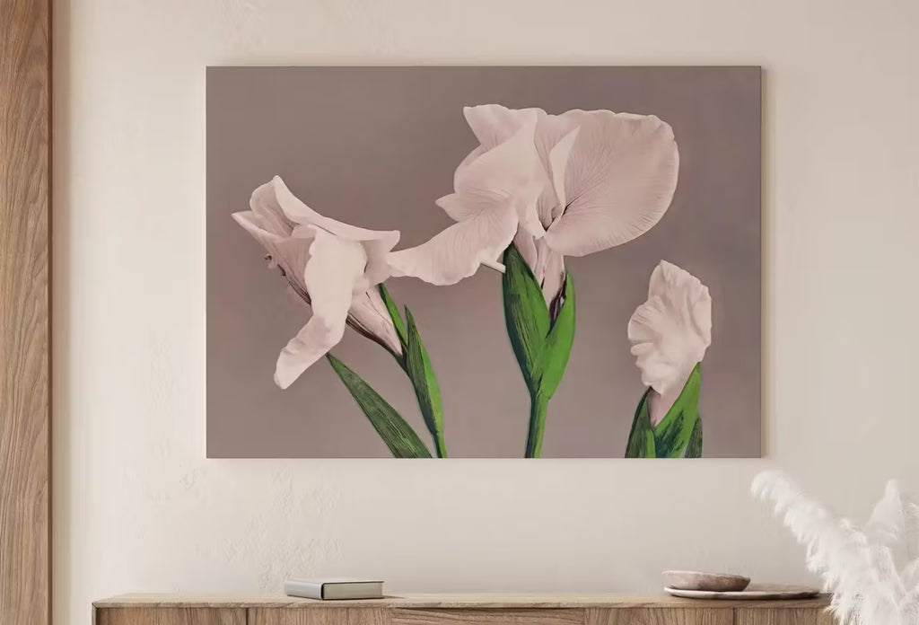 Japanese Vintage Flower Art White Irises Painting Printable Wall Art. Instant Download Antique Japanese Art. Botanical Print Floral Wall Art – Printable Wall Art