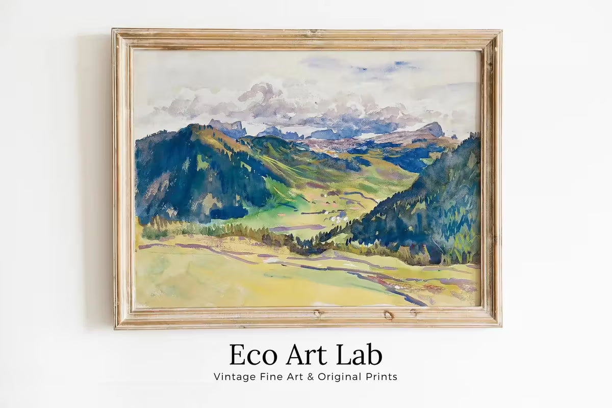 John Singer Sargent Famous Mountain Landscape Painting. Instant Download Vintage Decor. Mountain Valley Print Printable Art. Vintage Decor – Printable Wall Art