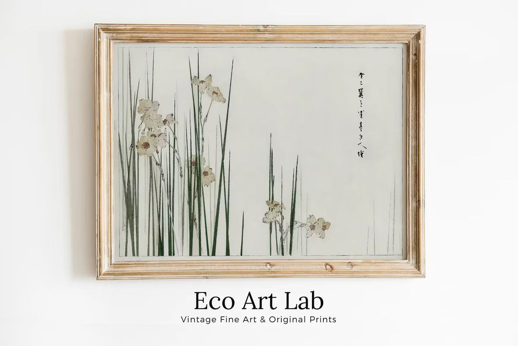 Jonquil Illustration Vintage Japanese Wall Art Printable Poster. Digitally Enhanced 19th Century Japanese Vintage Wall Art Japanese Painting – Printable Wall Art