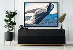 Second included artwork preview from Jumping Whale Digital Painting Wall Art. Whale Printable Wall Art, Instant Download Ocean Art, Digital Print Whale Poster. Whale Art Print featuring various scenes.