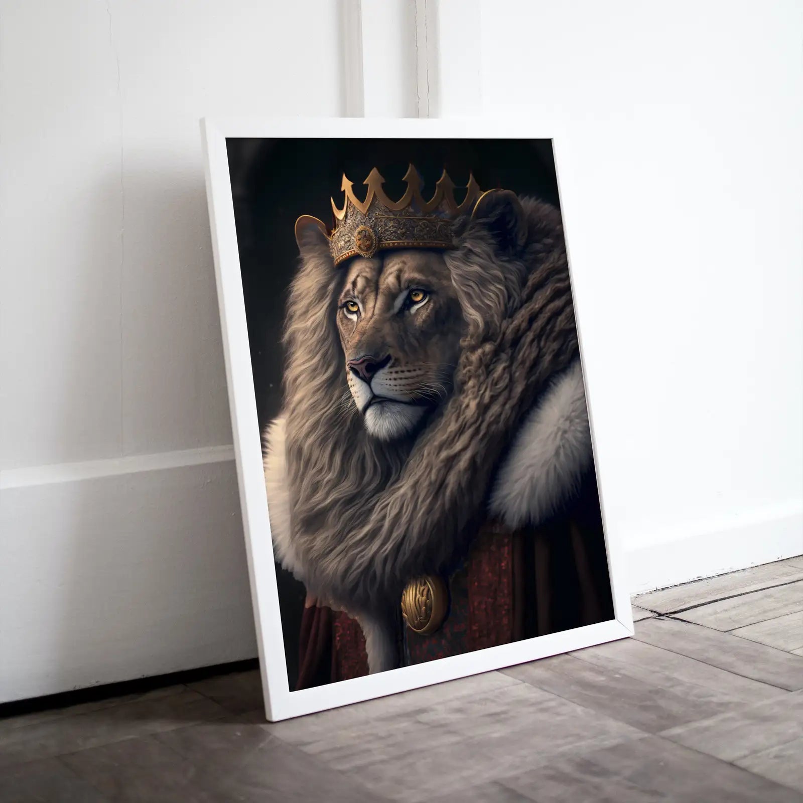 Included artwork preview showing first selection of artworks from King Lion Digital Art Print. Printable Wall Art. Modern Lion Artwork. Instant Download. Contemporary Animal Poster. Lion Portrait.