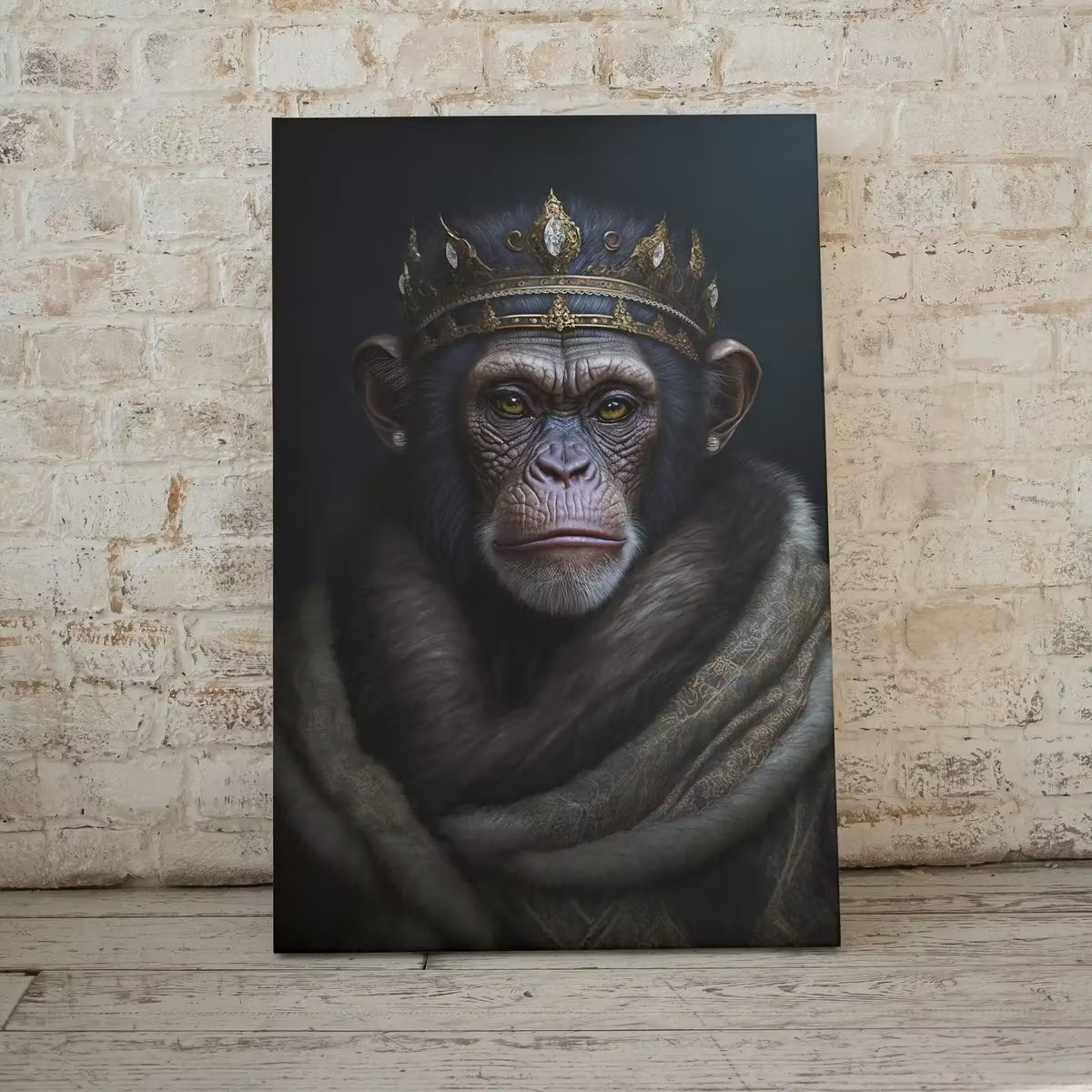 King & Queen Chimps Set of 2 Prints. Digital Painting Printable Wall Art. Couple Monkeys Poster. 2 Piece Wall Art Contemporary Animal Art – Printable Wall Art Set