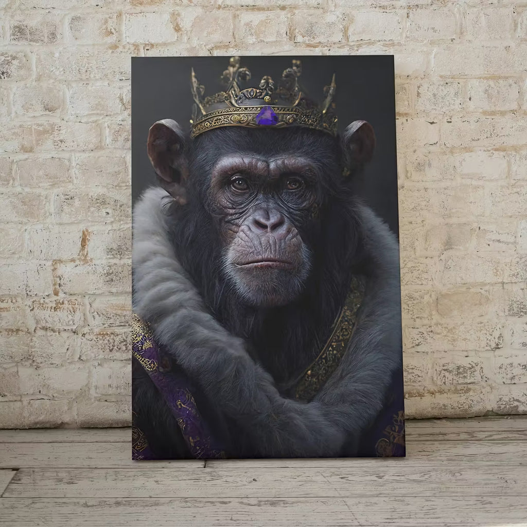 King & Queen Chimps Set of 2 Prints. Digital Painting Printable Wall Art. Couple Monkeys Poster. 2 Piece Wall Art Contemporary Animal Art – Printable Wall Art Set