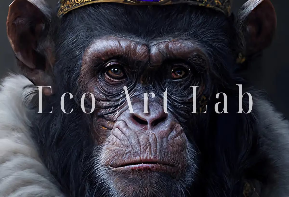 King & Queen Chimps Set of 2 Prints. Digital Painting Printable Wall Art. Couple Monkeys Poster. 2 Piece Wall Art Contemporary Animal Art – Printable Wall Art Set