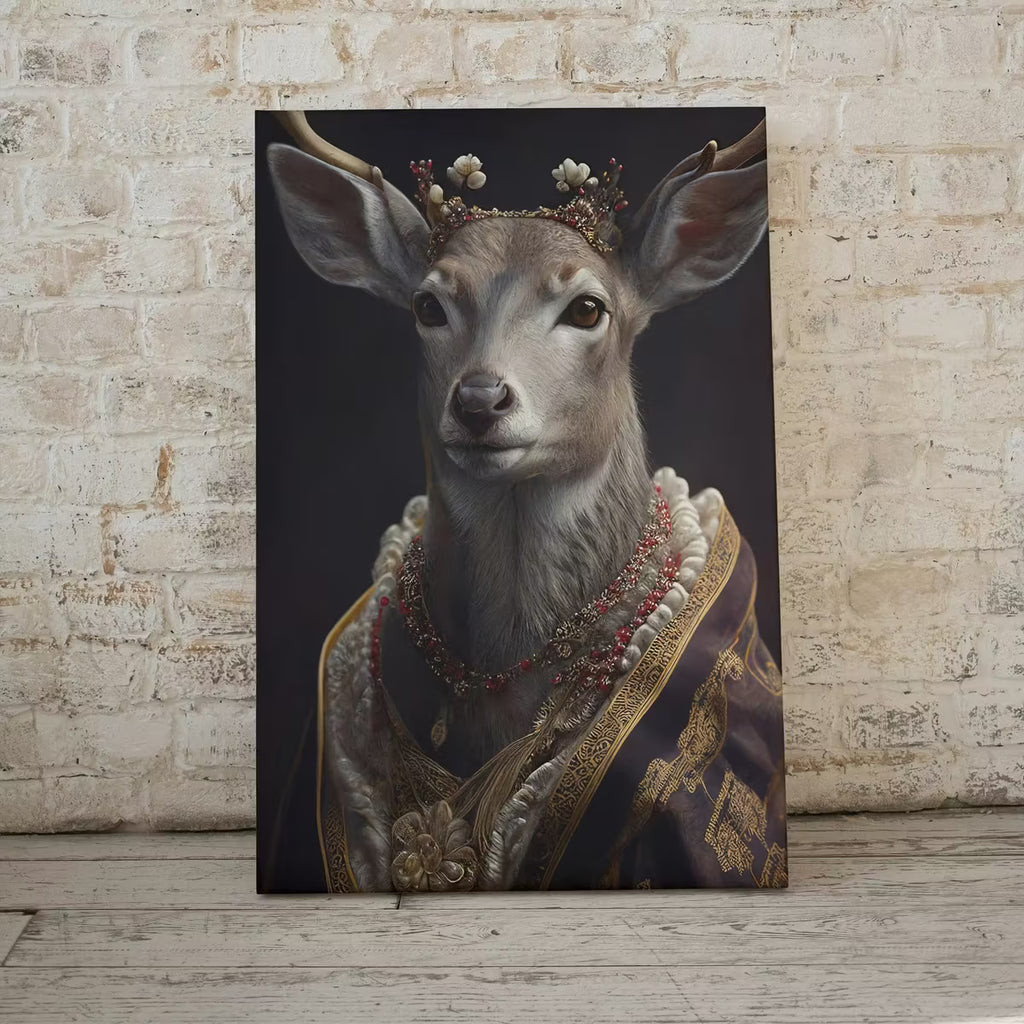 King & Queen Deer Set of 2 Prints. Digital Painting Printable Wall Art. Couple Deer Poster. 2 Piece Wall Art. Contemporary Animal Art – Printable Wall Art Set