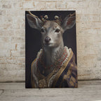 Tableau de cerfs roi et reine, art contemporain : Une peinture numérique de cerfs en couple. Idéale pour une décoration moderne. Téléchargez ces deux impressions pour vos murs.