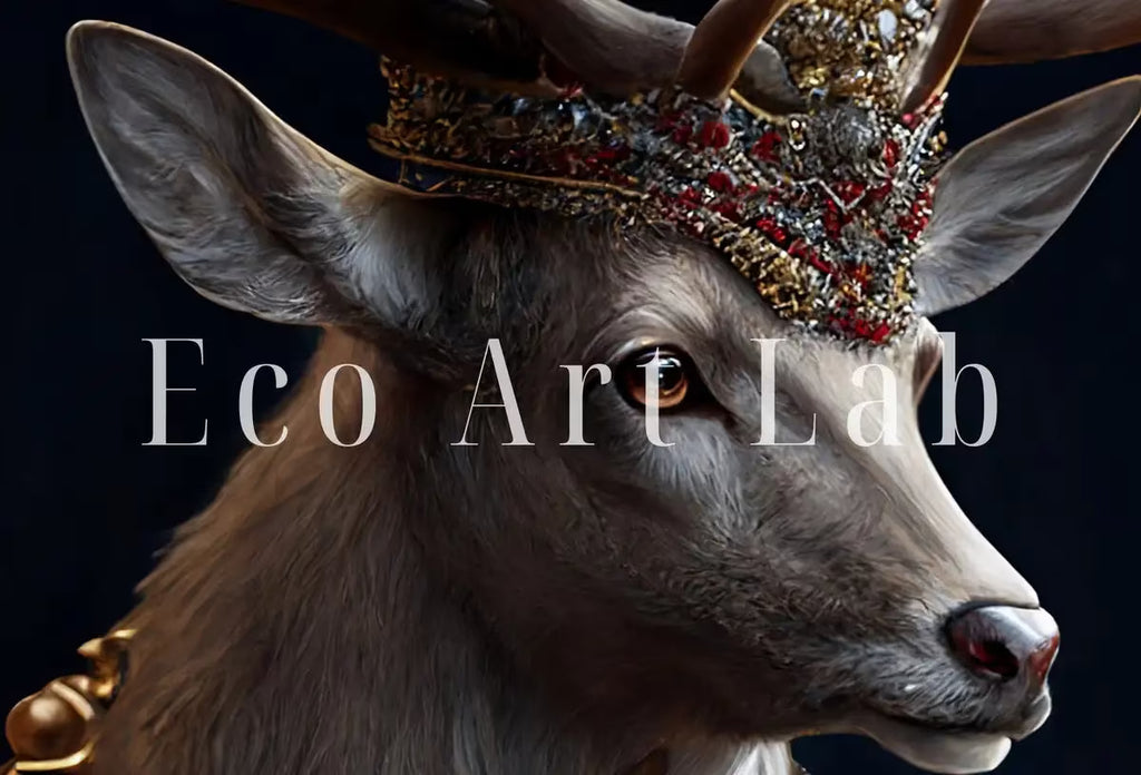 King & Queen Deer Set of 2 Prints. Digital Painting Printable Wall Art. Couple Deer Poster. 2 Piece Wall Art. Contemporary Animal Art – Printable Wall Art Set