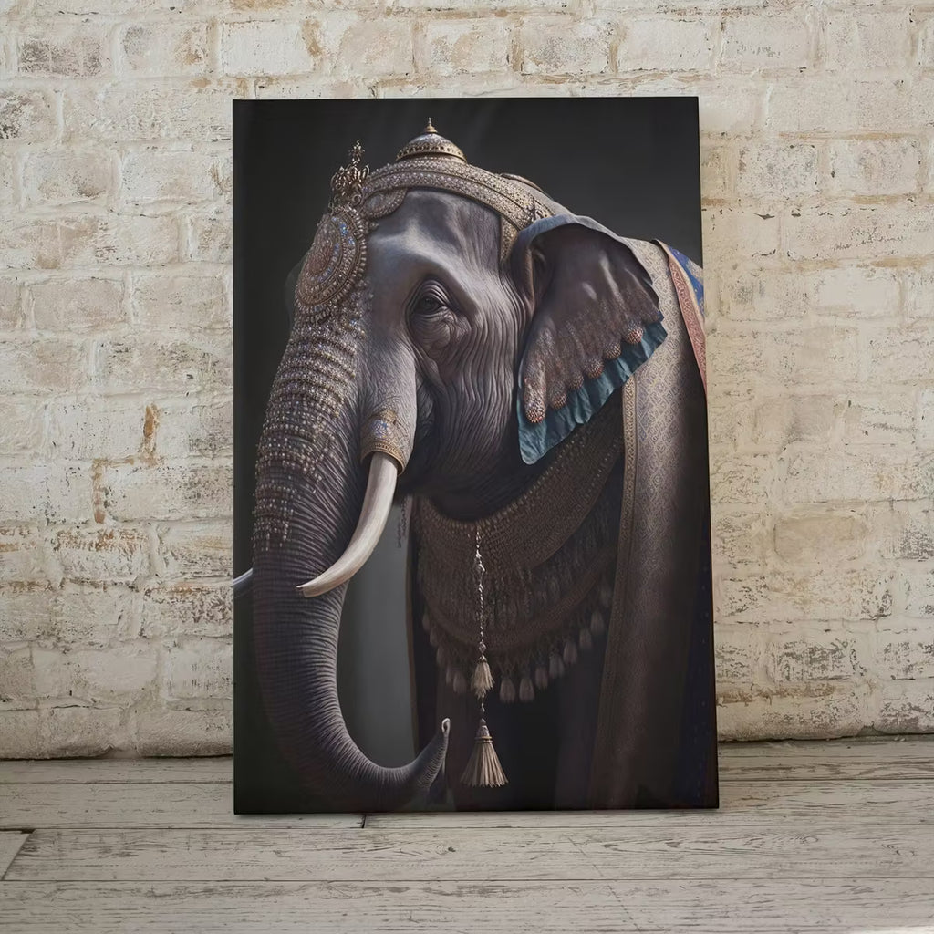 King & Queen Elephants Set of 2 Prints. Digital Painting Printable Wall Art Couple Elephant Poster. 2 Piece Wall Art Contemporary Animal Art – Printable Wall Art Set