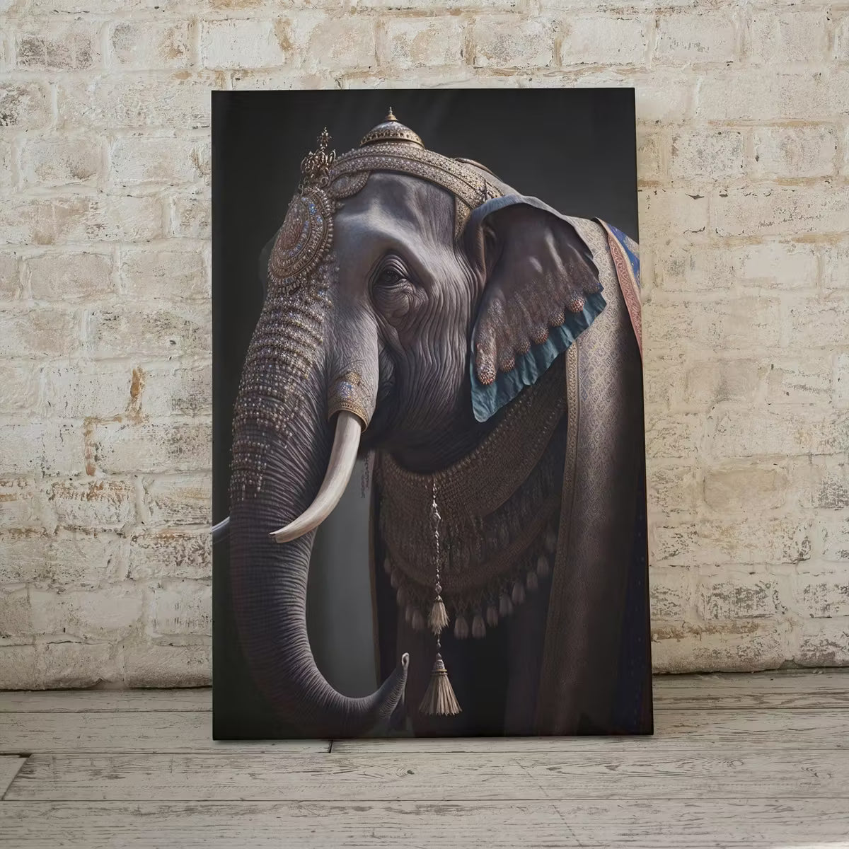 King & Queen Elephants Set of 2 Prints. Digital Painting Printable Wall Art Couple Elephant Poster. 2 Piece Wall Art Contemporary Animal Art – Printable Wall Art Set
