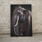 Ensemble de 2 impressions ‘Roi & Reine éléphants’ - Peinture numérique, art mural imprimable, affiche de couple d’éléphants, ensemble de 2 pièces d’art mural animalier contemporain.