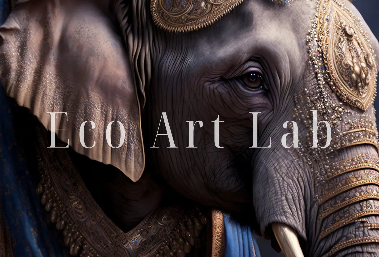 Ensemble de 2 impressions ‘Roi & Reine éléphants’ - Peinture numérique, art mural imprimable, affiche de couple d’éléphants, ensemble de 2 pièces d’art mural animalier contemporain.