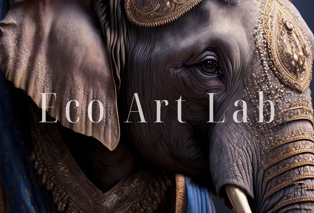 King & Queen Elephants Set of 2 Prints. Digital Painting Printable Wall Art Couple Elephant Poster. 2 Piece Wall Art Contemporary Animal Art – Printable Wall Art Set