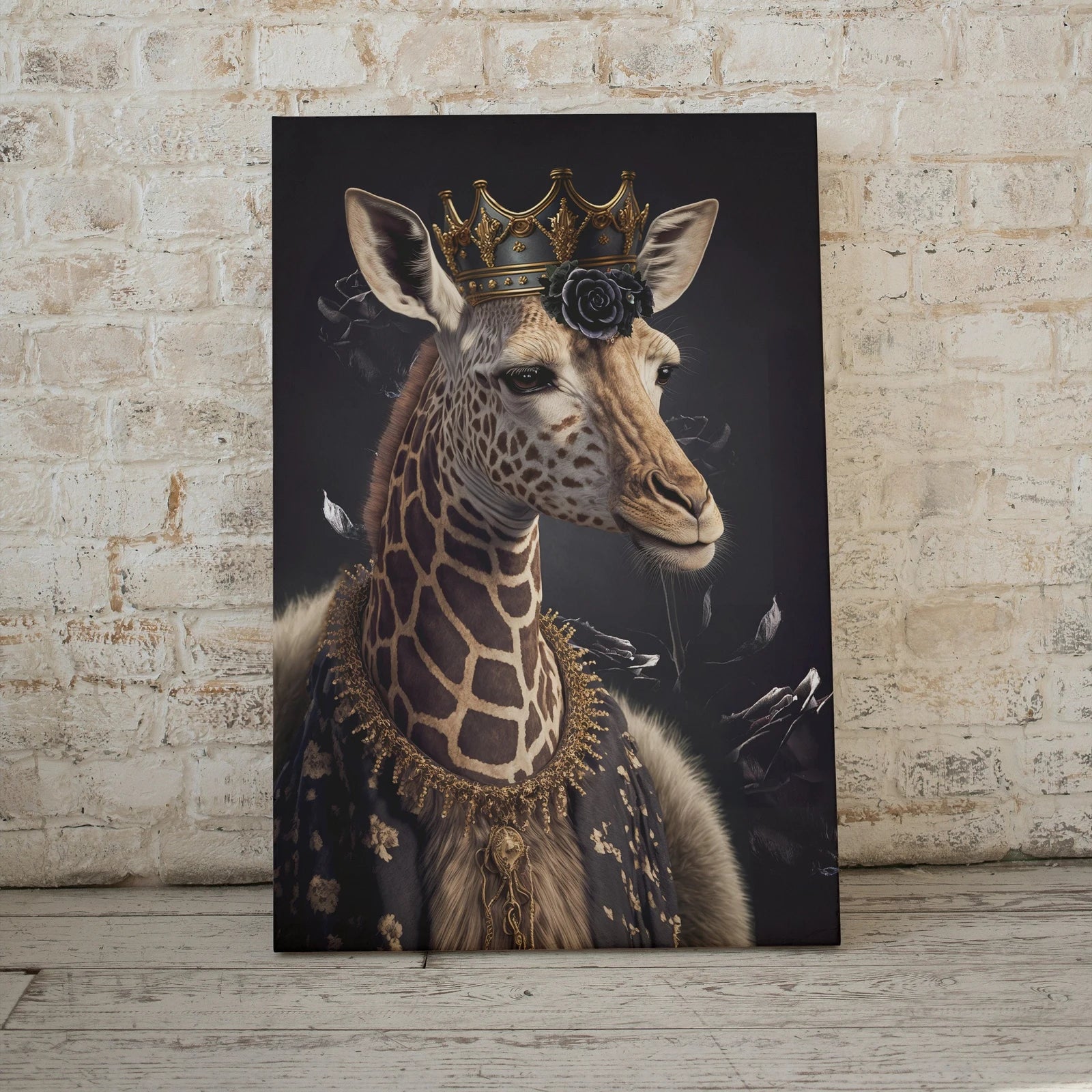 Ensemble de 2 impressions : Girafes Roi et Reine : Transformez votre mur avec ces impressions numériques de girafes. Le couple de girafes apportera une touche contemporaine et artistique à votre espace.