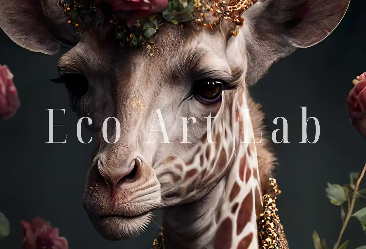 King & Queen Giraffes Set of 2 Prints. Digital Painting Printable Wall Art. Couple Giraffes Poster. 2 Piece Wall Art Contemporary Animal Art – Printable Wall Art Set