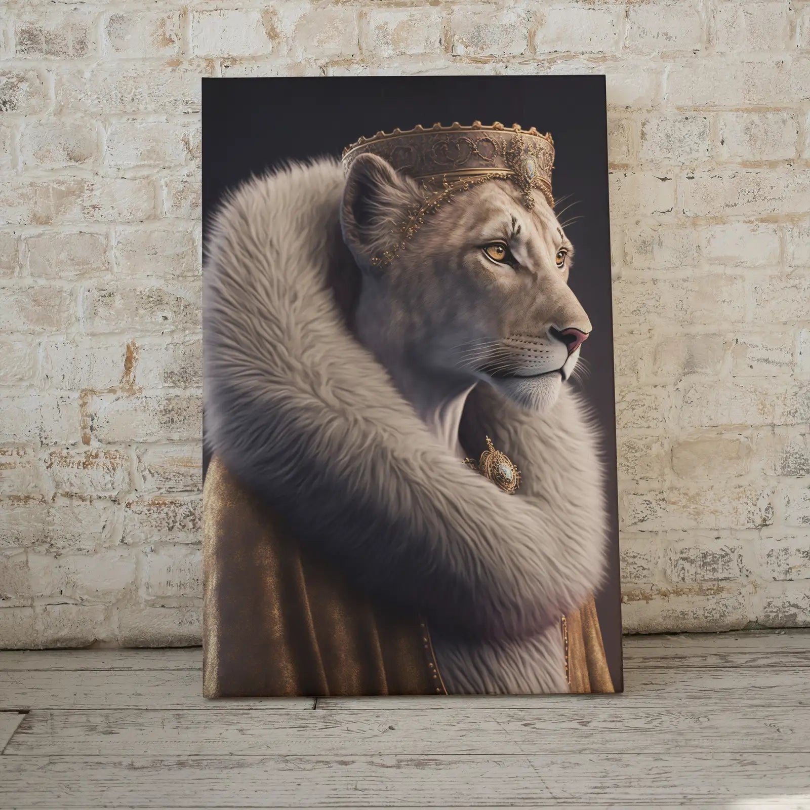 King & Queen Lions Set of 2 Prints. Digital Paintings Printable Wall Art. Couple Lion Poster. 2 Piece Wall Art. Contemporary Lions Portraits – Printable Wall Art Set (Digital Download) – Digital Download