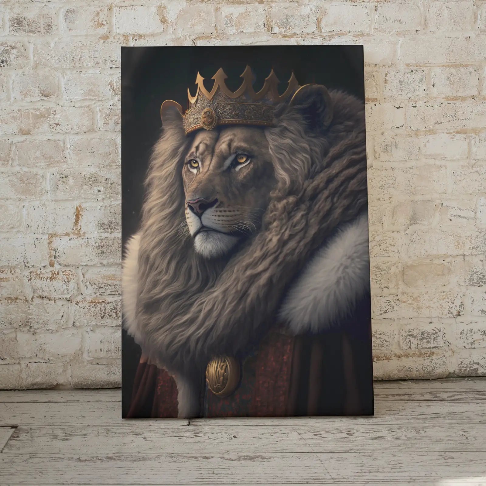 King & Queen Lions Set of 2 Prints. Digital Paintings Printable Wall Art. Couple Lion Poster. 2 Piece Wall Art. Contemporary Lions Portraits – Printable Wall Art Set (Digital Download) – Digital Download