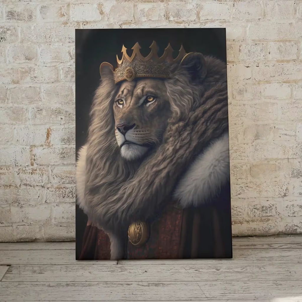 King & Queen Lions Set of 2 Prints. Digital Paintings Printable Wall Art. Couple Lion Poster. 2 Piece Wall Art. Contemporary Lions Portraits – Printable Wall Art Set
