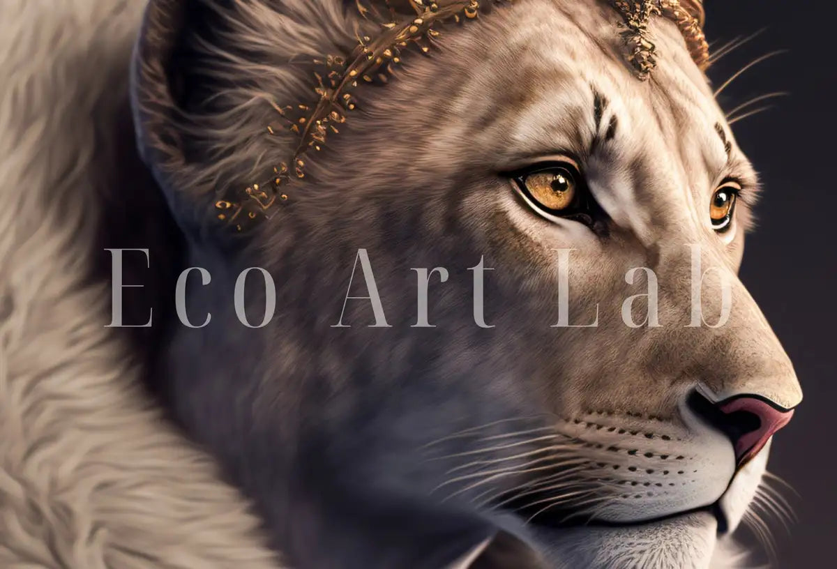 King & Queen Lions Set of 2 Prints. Digital Paintings Printable Wall Art. Couple Lion Poster. 2 Piece Wall Art. Contemporary Lions Portraits – Printable Wall Art Set (Digital Download) – Digital Download