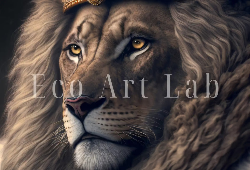 King & Queen Lions Set of 2 Prints. Digital Paintings Printable Wall Art. Couple Lion Poster. 2 Piece Wall Art. Contemporary Lions Portraits – Printable Wall Art Set