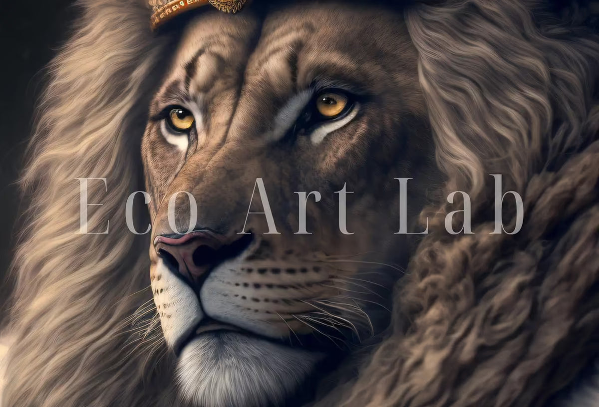 King & Queen Lions Set of 2 Prints. Digital Paintings Printable Wall Art. Couple Lion Poster. 2 Piece Wall Art. Contemporary Lions Portraits – Printable Wall Art Set