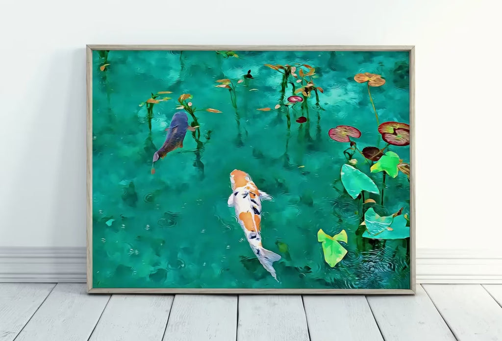 Koi Fish Print. Instant Download Digital Koi Fish Painting. Koi Fish Wall Art. Colorful Wall Art Poster Print Japanese Koi Zen Art – Printable Wall Art