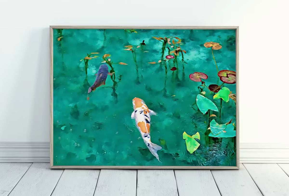 Koi Fish Print. Instant Download Digital Koi Fish Painting. Koi Fish Wall Art. Colorful Wall Art Poster Print Japanese Koi Zen Art – Printable Wall Art