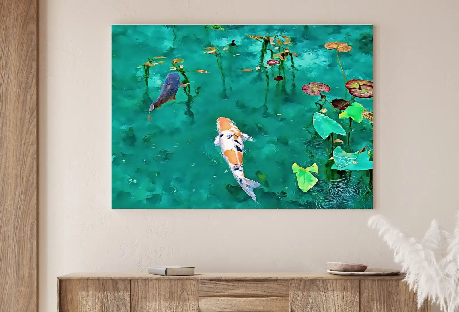 Second included artwork preview from Koi Fish Print. Instant Download Digital Koi Fish Painting. Koi Fish Wall Art. Colorful Wall Art Poster Print Japanese Koi Zen Art featuring various scenes.
