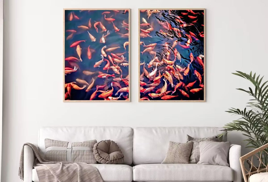 Koi Fish Wall Art Set of 2 Prints, Koi Fish Print Wall Art Set, Instant Download Printable Wall Art, Photography Print, Zen Wall Art – Printable Wall Art Set