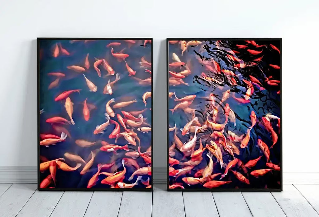 Koi Fish Wall Art Set of 2 Prints, Koi Fish Print Wall Art Set, Instant Download Printable Wall Art, Photography Print, Zen Wall Art – Printable Wall Art Set