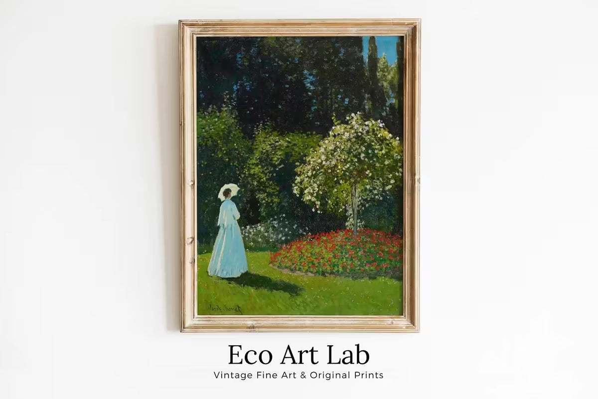 Lady in The Garden Claude Monet Painting Famous Monet Art. Instant Download Vintage Decor. Monet Landscape Printable Wall Art. Vintage Decor – Printable Wall Art