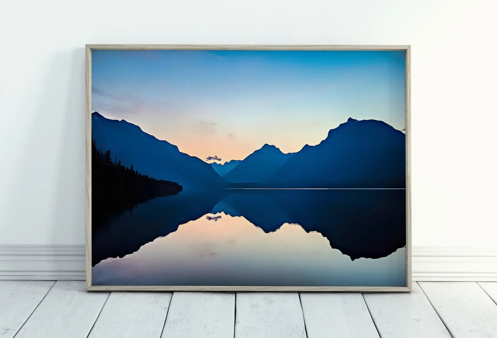 Included artwork preview showing first selection of artworks from Lake Sunrise with Mountain Landscape Abstract Wall Art Digital Print. Abstract Printable Wall Art Instant Download Colorful Minimalist Decor.