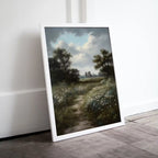 Landscape Art Print | Floral Country Field Wall Art | Landscape Oil Painting | Wildflower Field Printable Art |  – Printable Wall Art