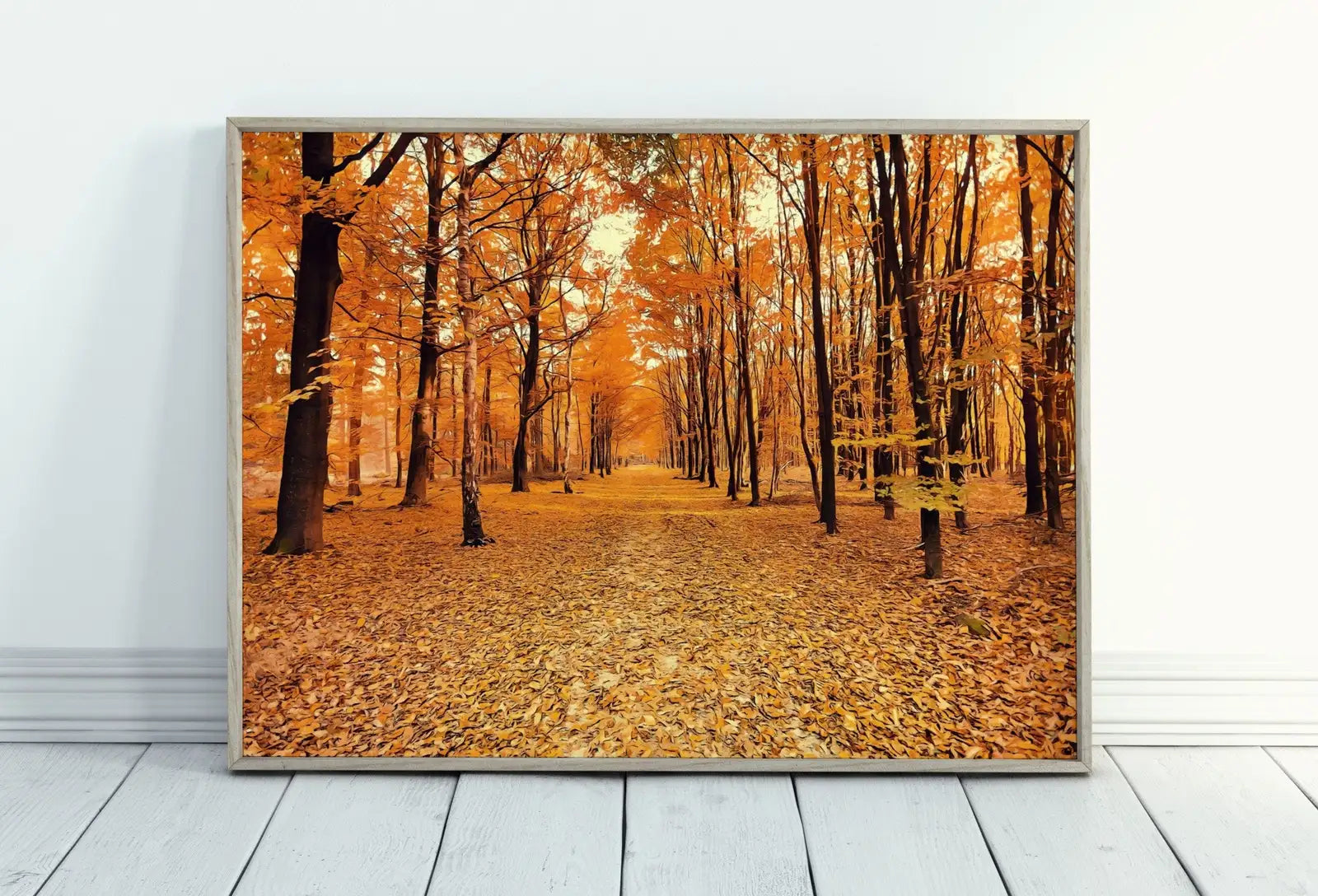 Included artwork preview showing first selection of artworks from Landscape Forest Trail Autumn Digital Painting. Printable Fall Wall Art, for Home or Office Decor, Nature Print Digital Art Instant Download.
