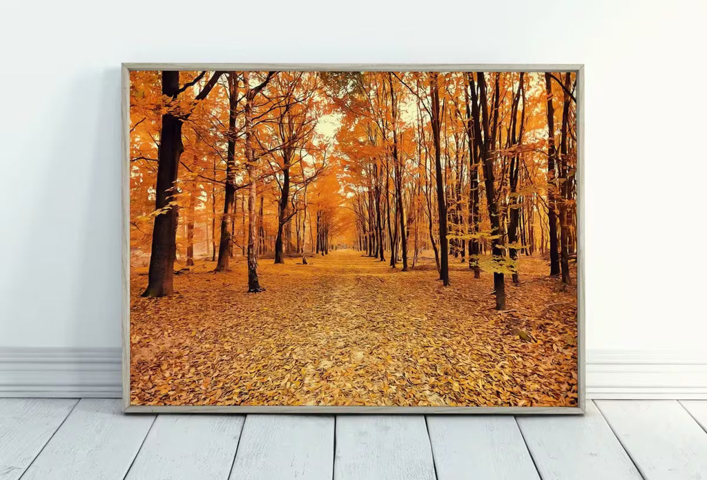 Landscape Forest Trail Autumn Digital Painting. Printable Fall Wall Art, for Home or Office Decor, Nature Print Digital Art Instant Download – Printable Wall Art