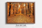 Framed view of Landscape Forest Trail Autumn Digital Painting. Printable Fall Wall Art, for Home or Office Decor, Nature Print Digital Art Instant Download – printable wall art digital download.