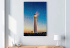 Lighthouse at Dusk with Night Sky, Printable Wall Art Lighthouse Painting, Nautical Wall Art, Lighthouse Poster Print, Nautical Wall Decor – Printable Wall Art