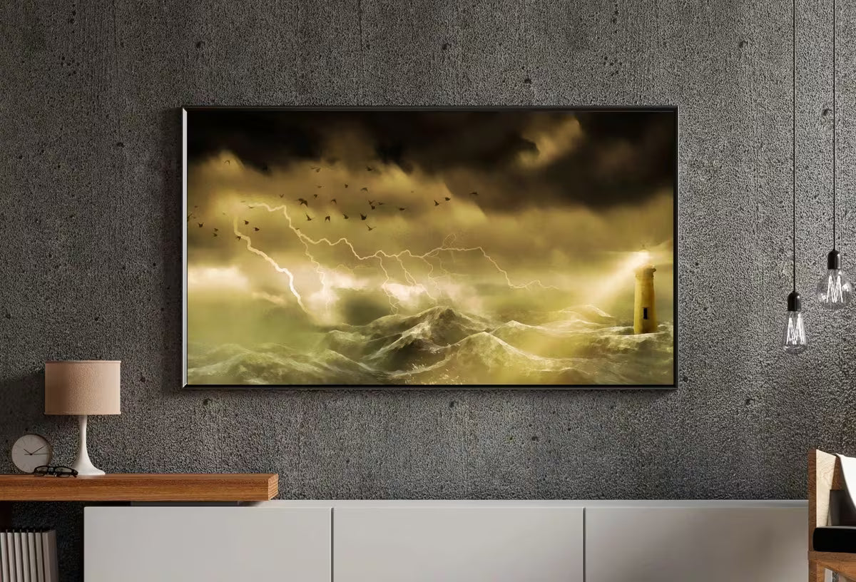 Lighthouse in a Stormy Sea Frame TV Art, . Digital Art for TV: Coastal Wall Art, Ocean Artwork for The Frame TV – Frame TV  Art