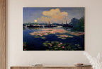 Detail view of artwork from Lilies on Lake View Monet Inspired Digital Painting. Instant Download Floral Decor. Monet Botanical Print Printable Wall Art. Abstract Decor. (variation 1)