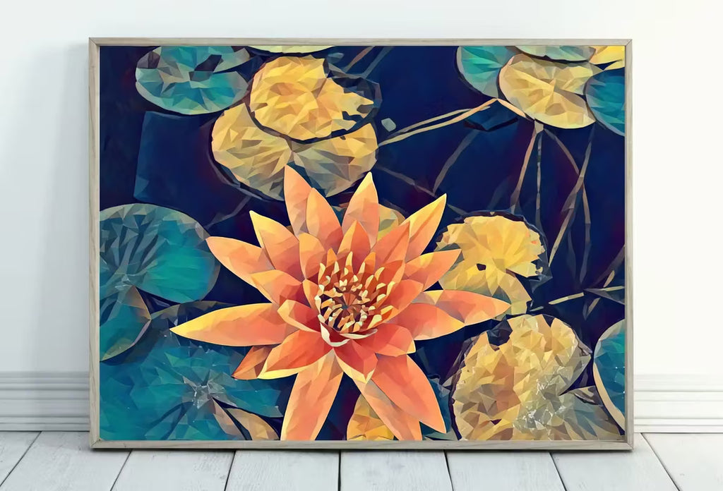 Lotus Flower Art | Botanical Wall Art | Flower Wall Decor | Blooming Lotus Flower Digital Painting | Floral Art | Printable Download – Printable Wall Art