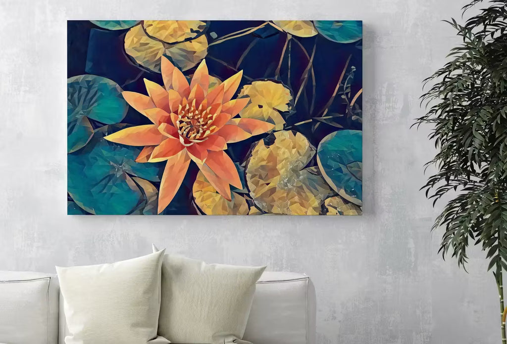 Lotus Flower Art | Botanical Wall Art | Flower Wall Decor | Blooming Lotus Flower Digital Painting | Floral Art | Printable Download – Printable Wall Art