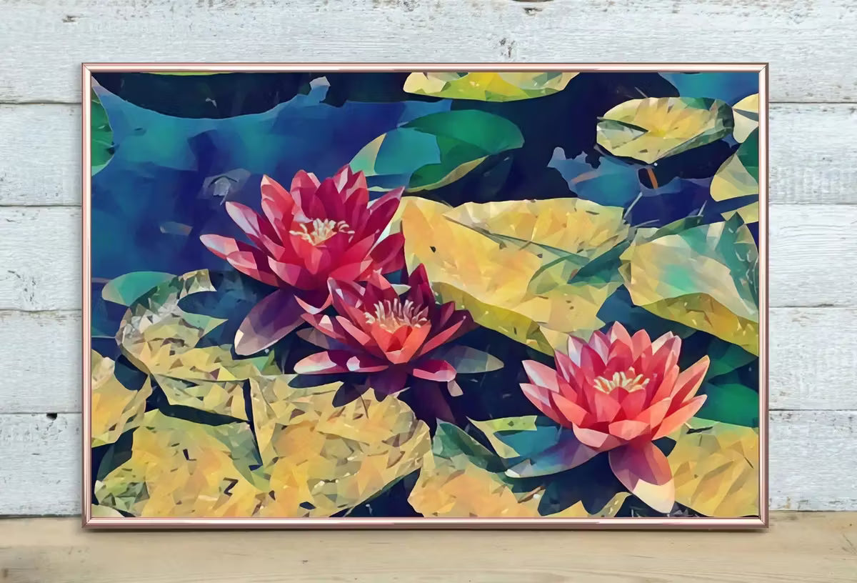 Lotus Flower Art | Botanical Wall Art | Flower Wall Decor | Blooming Lotus Flowers Digital Painting | Floral Art | Printable Download – Printable Wall Art