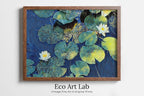 Framed view of Lotus Flower Art – printable wall art digital download. (variation 3)