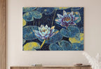Lotus Flower Art | Botanical Wall Art | Flower Wall Decor | Blooming Lotus in Blue Flower Digital Painting | Floral Art | Printable Download – Printable Wall Art