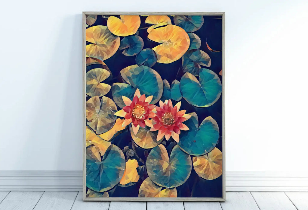 Included artwork preview showing first selection of artworks from Lotus Flower Art. (variation 8)