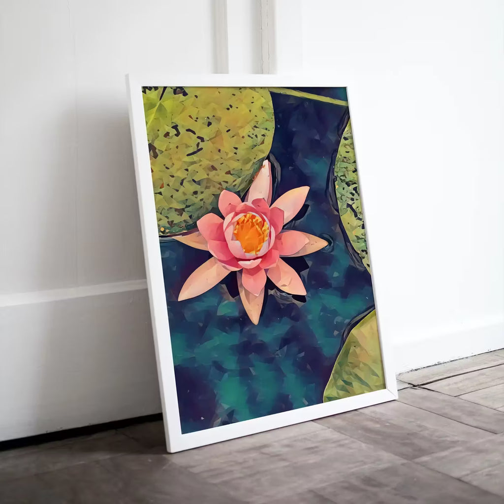Lotus Flower Art | Botanical Wall Art | Flower Wall Decor | Pink Blooming Lotus Flower Digital Painting | Floral Art | Printable Download – Printable Wall Art