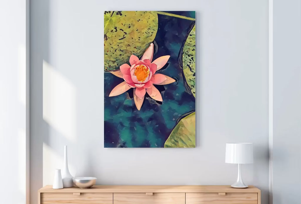Lotus Flower Art | Botanical Wall Art | Flower Wall Decor | Pink Blooming Lotus Flower Digital Painting | Floral Art | Printable Download – Printable Wall Art