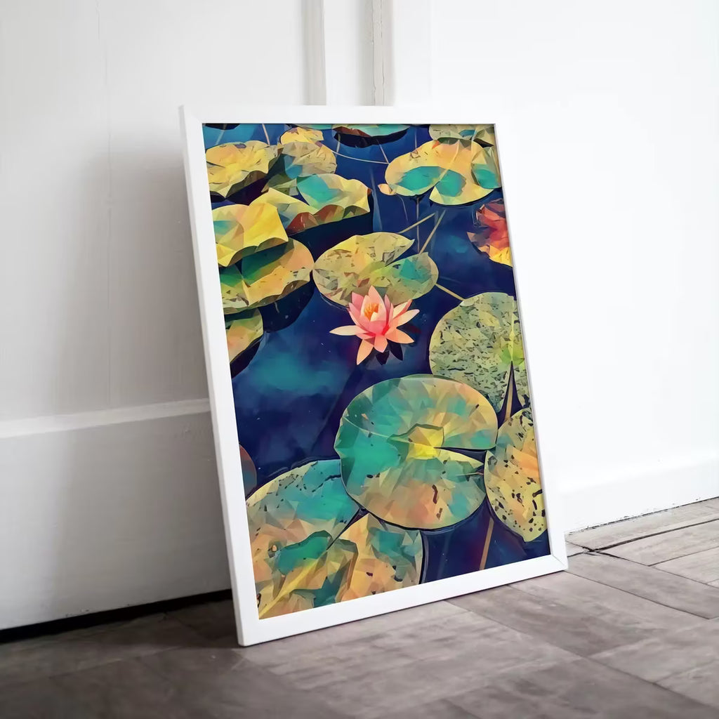 Lotus Flower Art | Botanical Wall Art | Flower Wall Decor | Single Pink Lotus Flower Digital Painting | Floral Art | Printable Download – Printable Wall Art