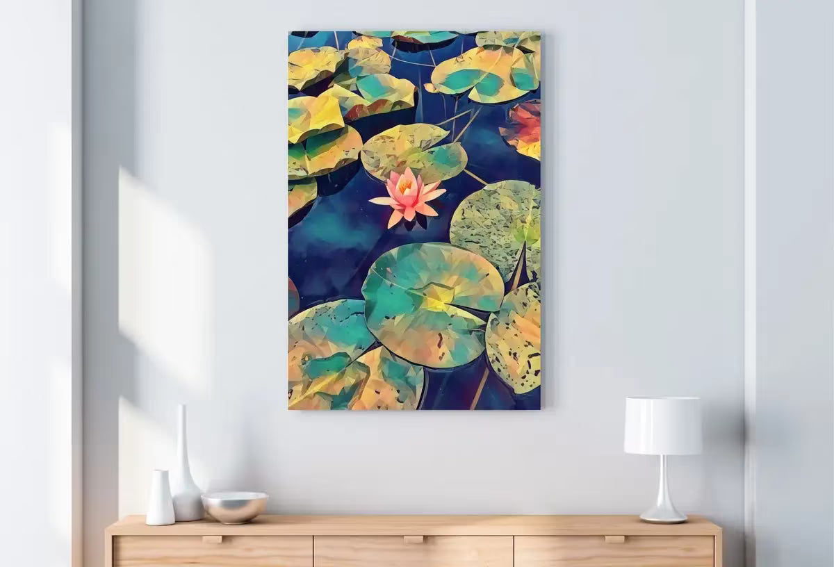 Lotus Flower Art | Botanical Wall Art | Flower Wall Decor | Single Pink Lotus Flower Digital Painting | Floral Art | Printable Download – Printable Wall Art