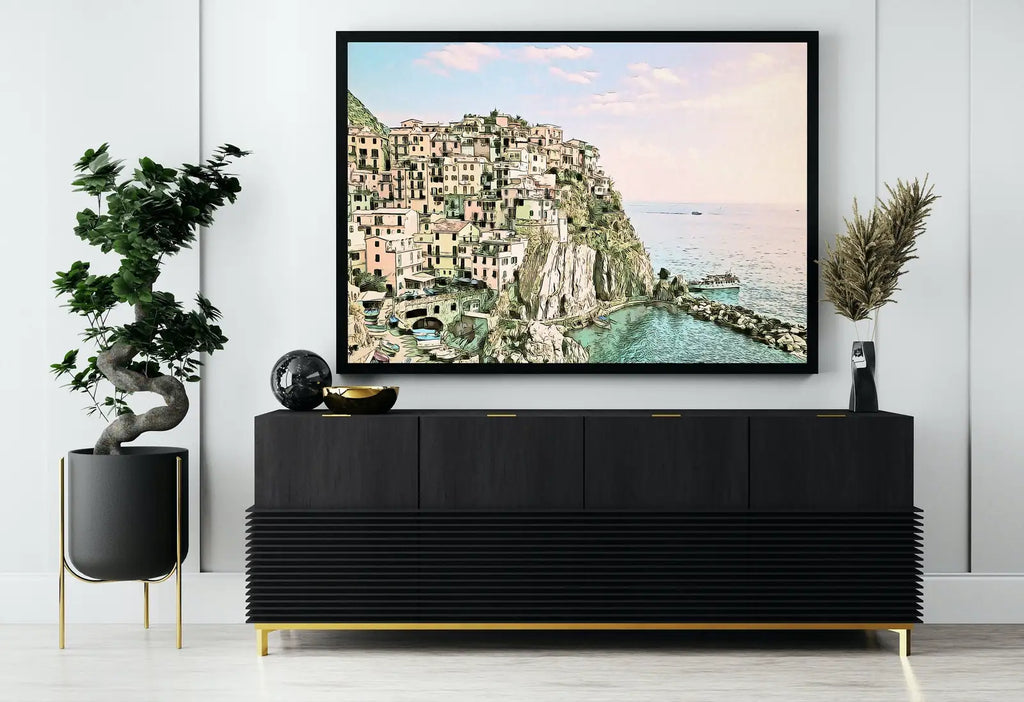 Second included artwork preview from Manarola Italy Wall Art Landscape Printable Wall Art. Instant Download Italy Poster Sunset Wall Art. Colorful Pastel Home Decor, Digital Art featuring various scenes.
